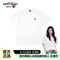 CHARLES JANG'S HAPPY HEART 圆领短袖重磅宽松情侣男女同款百搭-官方