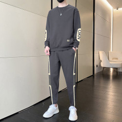 长袖洋气套装男士2026春季新款潮牌圆领卫衣搭配男装时尚一套潮