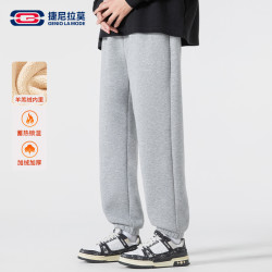 GENIOLAMODE 加绒卫裤男士休闲裤加厚保暖秋冬季cleanfit休闲裤子