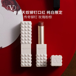 VALENTINO 【官方正品】华伦天奴铆钉口红纯白限定哑光唇膏生日礼物化妆品