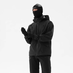 探迹者 eVent硬壳冲锋衣3L全压胶户外防水登山服通勤徒步防风外套J04PRO 月黑 L(170)