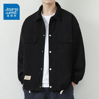 真维斯 秋冬款加厚加绒休闲外套男士翻领潮流上衣服2026年新款夹克