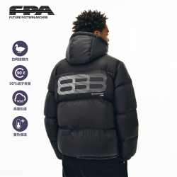 FPA 90白鸭绒连帽后背幻影8防寒保暖轻盈短款羽绒服男女同款外套