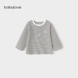 Babylove 宝宝t恤春秋季纯棉条纹打底衫婴幼儿休闲百搭外出上衣