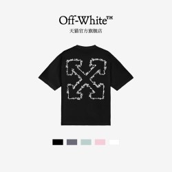 OFF-WHITE ™情侣款双箭头印花短袖T恤男女同款纯棉圆领休闲上衣