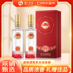 泸州老窖 雁塔祈福 红色得福 浓香型白酒 52度 500ml*2瓶 礼盒装