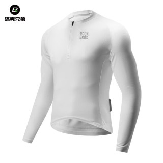洛克兄弟 长袖骑行服男款夏季速干防晒透气山地车公路车自行车上衣