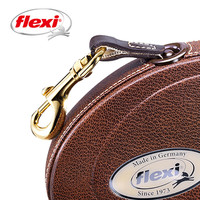 flexi 全皮Leather系列狗狗牵引绳自动伸缩链带状 M 5米25KG棕色