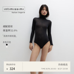 Intimissimi 意舒漫女士贴身修身显瘦高领打底连体针织衫BOD28T 黑色-019 M