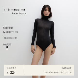 Intimissimi 意舒漫女士贴身修身显瘦高领打底连体针织衫BOD28T 黑色-019 M