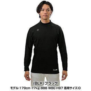 迪桑特 男士高领保暖运动T恤 黑色 L