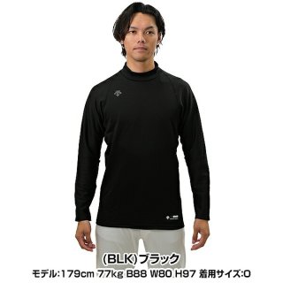 迪桑特 男士高领保暖运动T恤 黑色 L