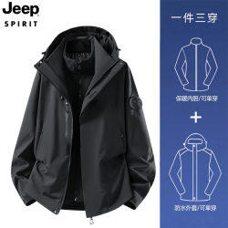 JEEP SPIRIT 三合一冲锋衣 XL 码 黑色男女款
