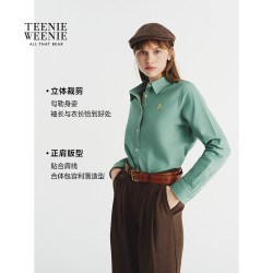 TEENIE WEENIE TeenieWeenie小熊全棉衬衫休闲通勤松弛牛津纺衬衣