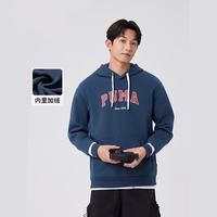 PUMA 美式大logo卫衣男女秋冬薄绒保暖连帽套头衫