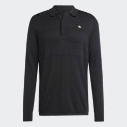 adidas 男款 时尚舒适柔软套头长袖Polo衫