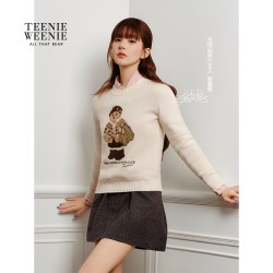 TEENIE WEENIE TeenieWeenie小熊全棉衬衫女26秋休闲通勤条纹衬衣