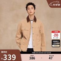 Champion 冠军外套夹克男女新款工装英伦谷仓上衣巴恩风翻领潮 浅卡其色 L