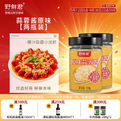 野鲜君 蒜蓉酱鲜香蒜泥调料拌凉菜粉丝烧烤火锅酱料烧烤调料蘸酱230g 蒜蓉酱原味
