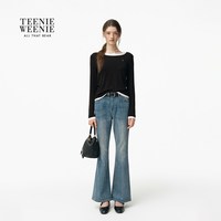 TEENIE WEENIE TeenieWeenie小熊牛仔裤女26秋季新款休闲通勤显瘦高腰微喇裤长裤