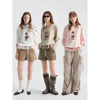 TEENIE WEENIE TeenieWeenie小熊T恤女26秋新款休闲通勤复古假两件长袖圆领上衣