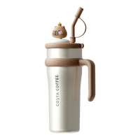 COSTA 不锈钢吸管保温杯 可可燕麦+卡皮巴拉 900ml