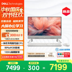 戴尔 新款 高端一体机台式电脑(13代i5 16G 512G)美学白 23.8护眼大屏 商用办公影音 学习机
