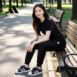 adidas H45527 收口设计 黑色 L 女子运动长裤