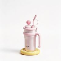 COSTA 咖世家 保温杯巨无霸大容量 不锈钢女水杯学生吸管冰霸杯 宇宙甜心 900ml