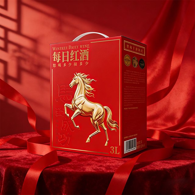 中秋送好礼、今日必买：干露 马年限定 饮水机式 精选 红葡萄酒 3L 盒装 智利原酒进口