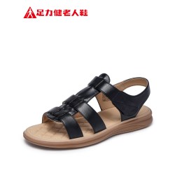 足力健 老人鞋正品旗舰店折扣女妈妈鞋休闲健步软底运动凉鞋