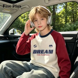Five Plus 男童纯棉t恤2026新款春秋装男孩长袖薄款上衣儿童童装