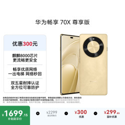 华为 畅享70X尊享版 麒麟8000芯片 流沙金 512GB 智能手机