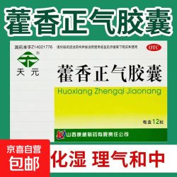武汉天元 [天元]藿香正气胶囊 0.3g*12粒 1盒装 解表化湿外感风寒暑湿呕吐泄泻