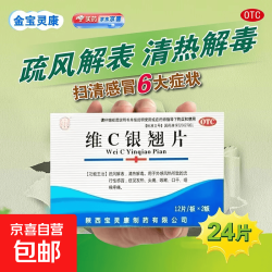 京喜 [金宝灵康]维C银翘片 疏风解表，清热解毒 24片 1盒装