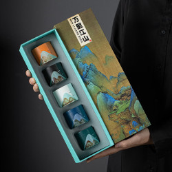 茉舟 国潮故宫文创手绘茶杯酒杯礼盒礼物送父亲节端午长辈老师伴手礼品 直口杯- 200mL以下