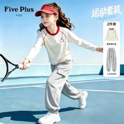 Five Plus 女童套装春秋款2026新款女孩索罗娜长袖t恤儿童弯刀裤子
