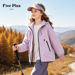 Five Plus 女童秋季户外套装2026新款儿童运动软壳衣小女孩伞兵裤