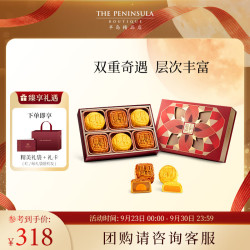 半岛 迷你奶黄及白莲蓉6粒285g港式月饼中秋礼盒 半岛迷你双辉8粒380g