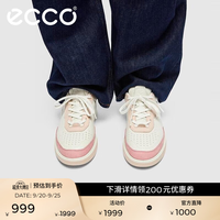 ecco 休闲鞋女 时尚百搭平底鞋简约球鞋板鞋休闲运动鞋 街头272813 玫红色/白色/裸38