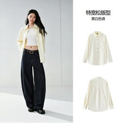森马 商场同款|森柔森马牛仔衬衫女春秋款oversize2026新款潮流上衣