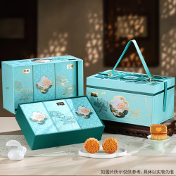 华美 月饼礼盒 广式蛋黄白莲蓉苏式豆沙 900g