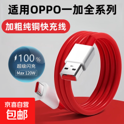 80W/100W超级闪充充电器适配一加15 Ultra/一加13/Ace5 Pro OPPO充电器红色Type-C快充线智能控温