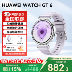 华为 WATCH GT 6 智能手表 41mm 流光紫 氟橡胶表带（北斗、GPS、血氧）