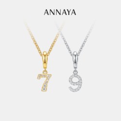 Annaya 数字项链吊坠可拆卸小众设计高级感锁骨链生日礼物送女友