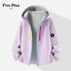 Five Plus 童装女童秋季软壳外套2026新款女孩冲锋上衣儿童运动服