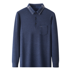 罗蒙 真口袋烫钻印花 藏青色 2XL 男士翻领针织POLO衫
