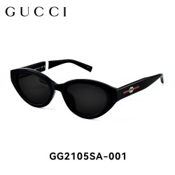 GUCCI 墨镜女潮流红绿织带双G互锁logo高级感猫眼太阳镜GG2105