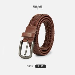 NVG·YOUNG navigare小帆船编织腰带棕色复古合金针扣皮带时尚裤腰带男女同款