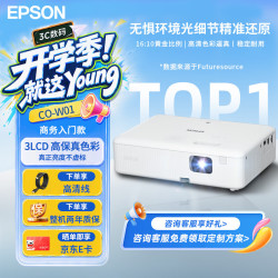 爱普生 CO-W01 投影仪办公会议专用会议室商用投影机 培训高清投影机 （3LCD 高